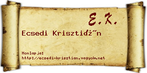Ecsedi Krisztián névjegykártya